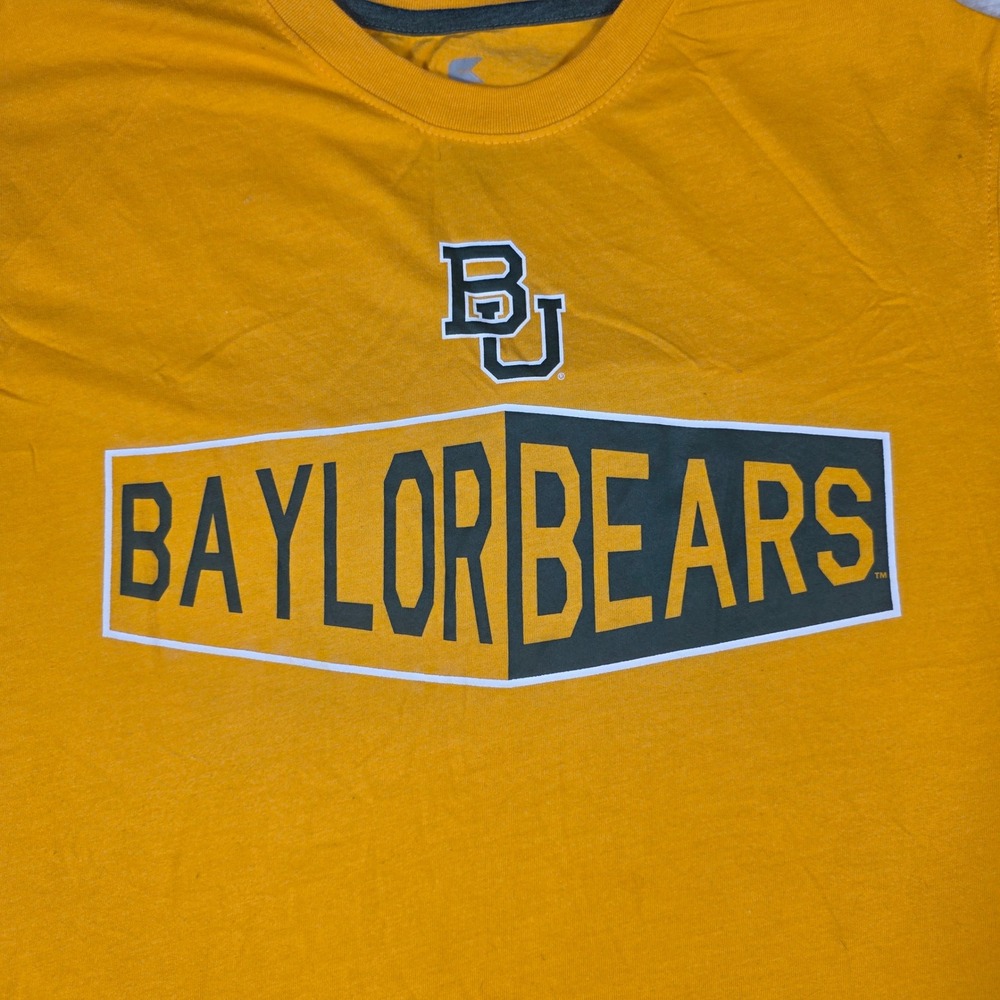 Colosseum Baylor Bears T-Shirt Mens Large Gold  Graphic Tee NCAA Fan Gear